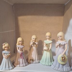 Vintage Enesco 1981 Growing up Birthday Girls Blonde